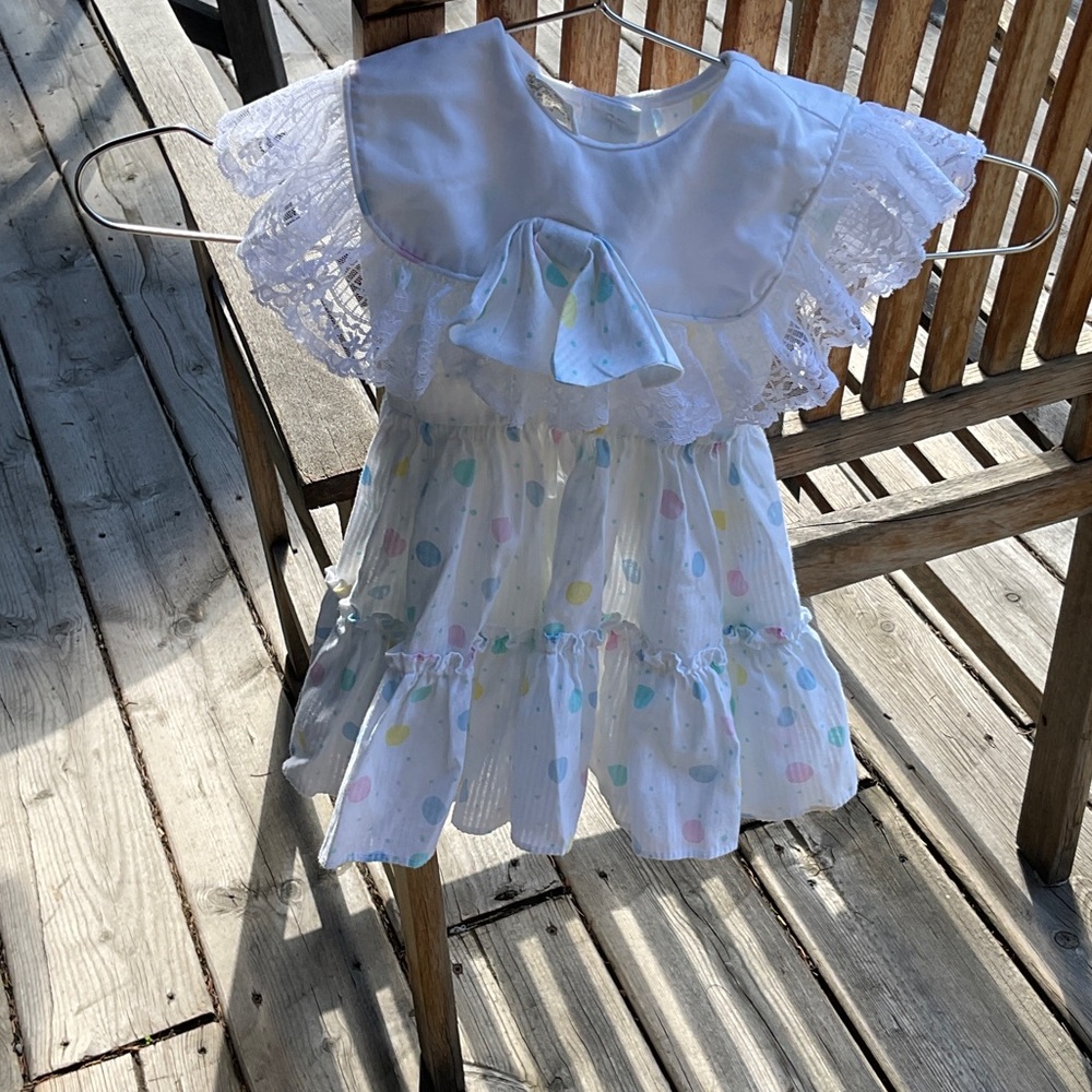 Adorable White Dress with Colorful Dots